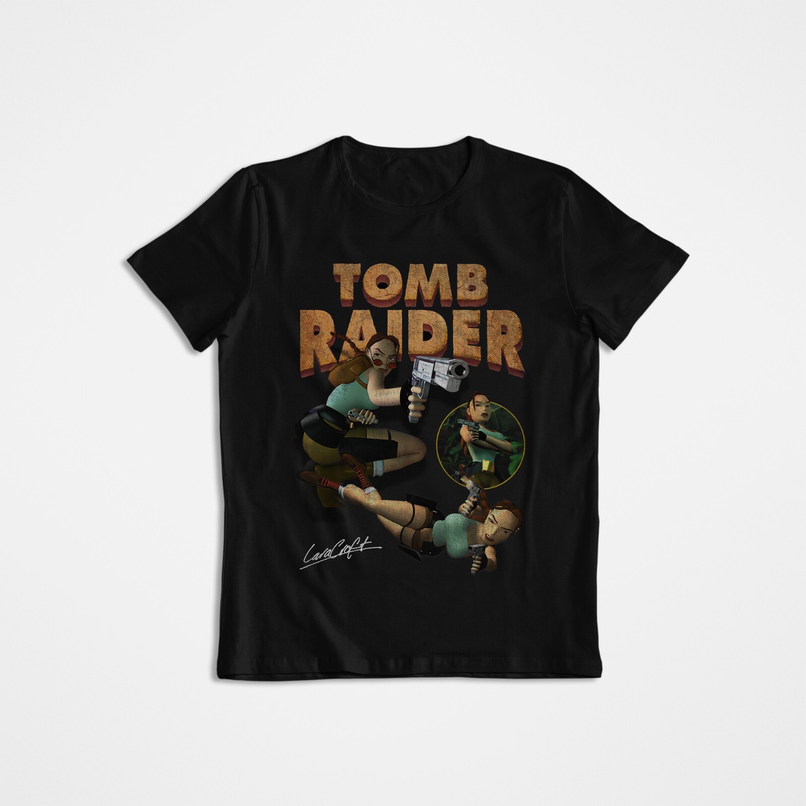 Tomb Raider, Lara Croft, grafi - Retro Gaming T Shirt recensie en prijs